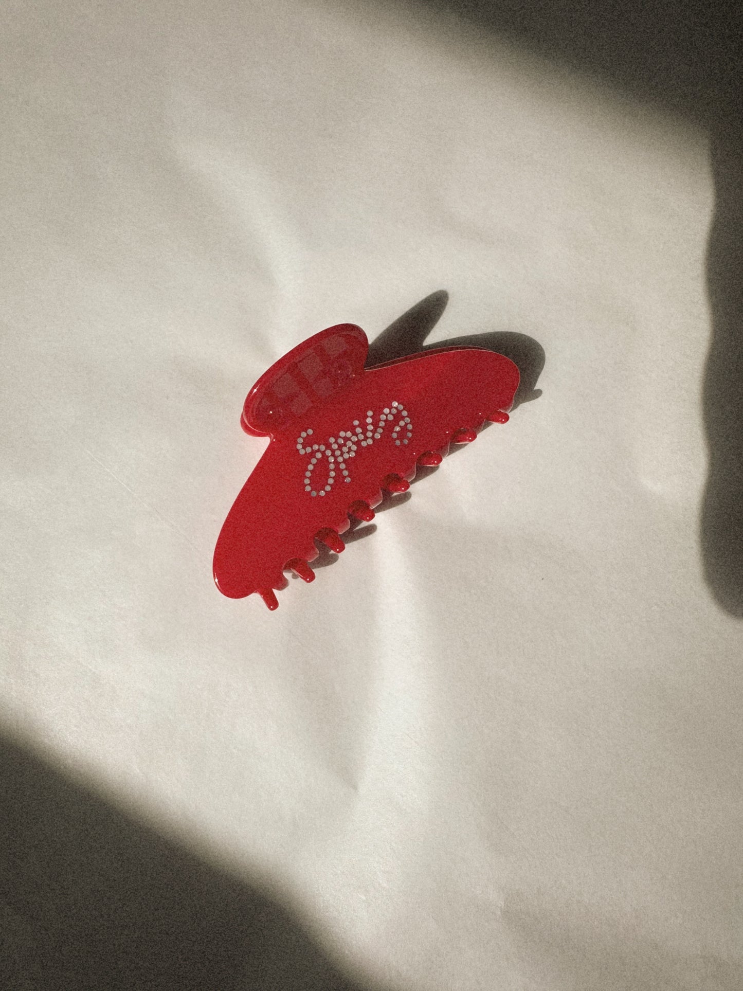 "Spicy" Rhinestone Claw Clip (Red)