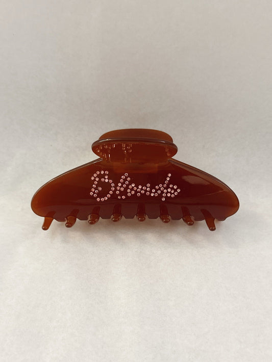 "Blonde" Rhinestone Claw Clip – Brown