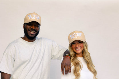 Blonde Party Signature Hat – Tan – High-Profile Trucker