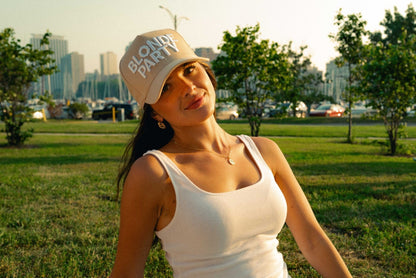 Blonde Party Signature Hat – Tan – High-Profile Trucker