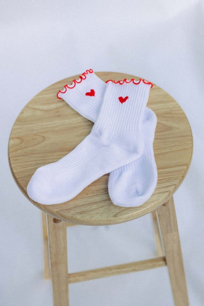 Ruffle Heart Socks