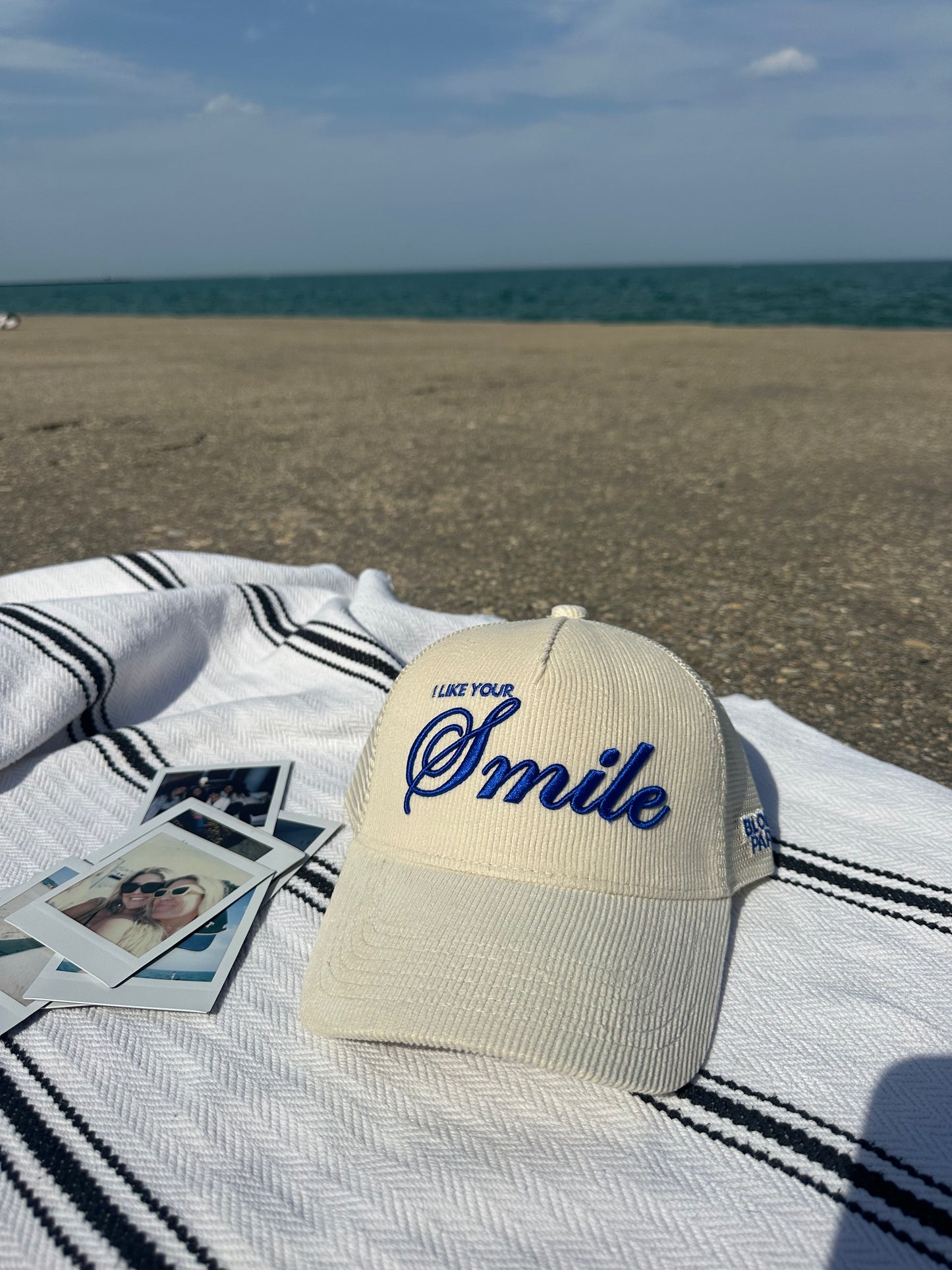 I Like Your Smile Hat – Ivory – Low-Profile Corduroy Trucker