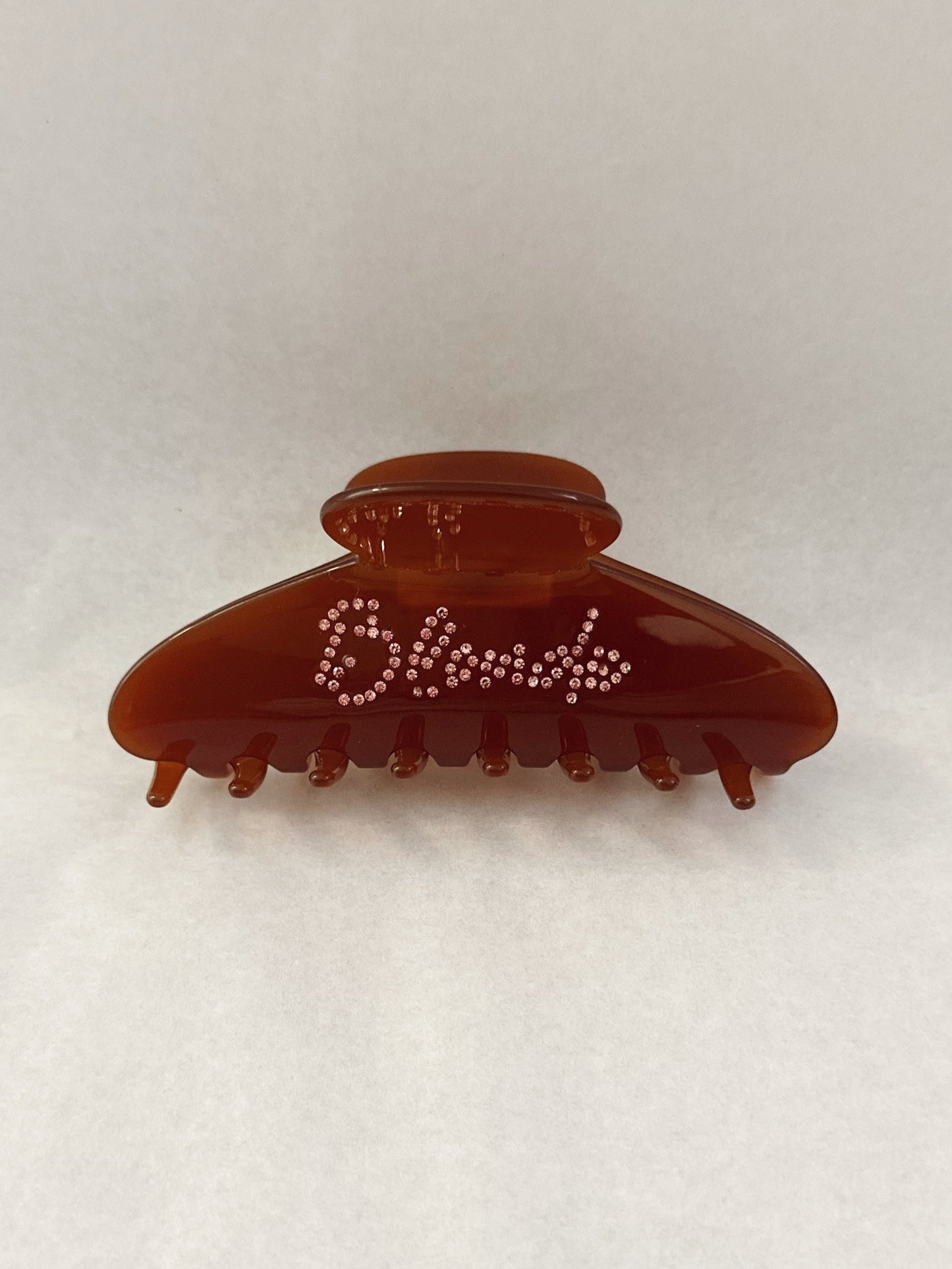 "Blonde" Rhinestone Claw Clip – Brown